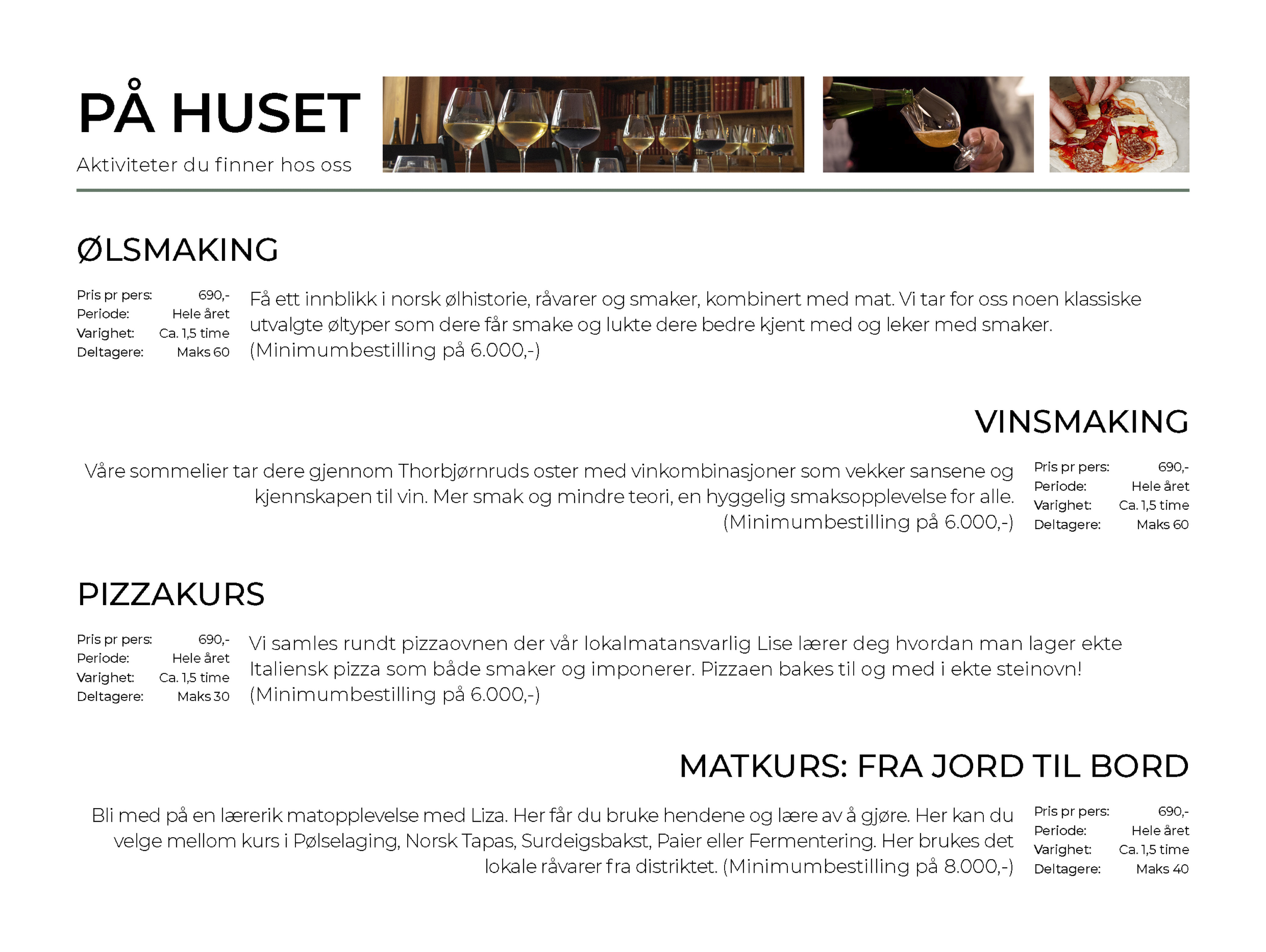 Aktivitetsmeny på huset
